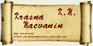 Krasna Mačvanin vizit kartica